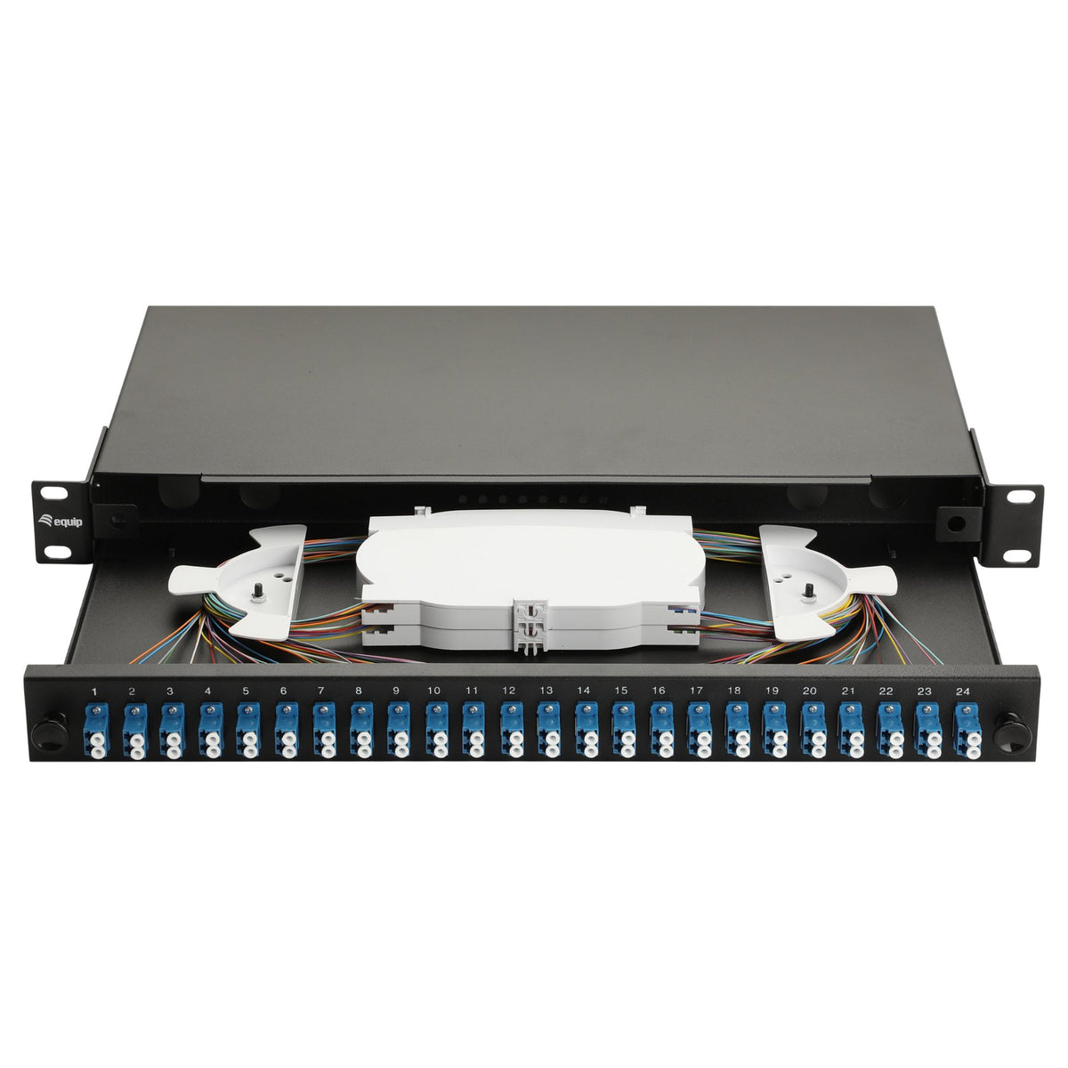Equip LWL-Spleißkasten 24-Port LC-Duplex OS2 1U komplett sw