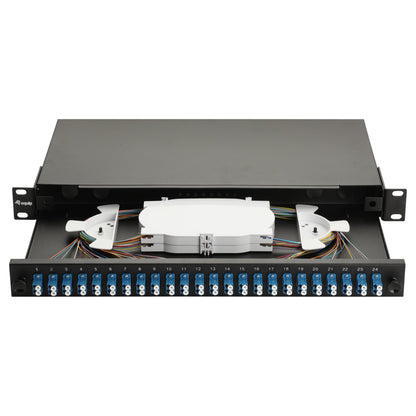 Equip LWL-Spleißkasten 24-Port LC-Duplex OS2 1U komplett sw