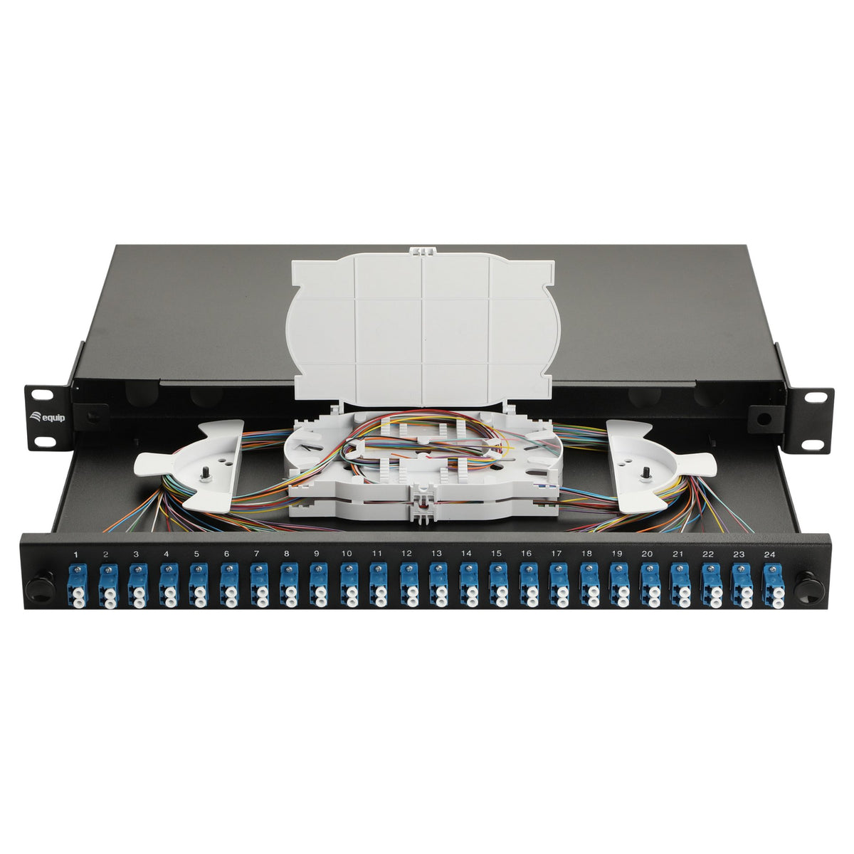 Equip LWL-Spleißkasten 24-Port LC-Duplex OS2 1U komplett sw