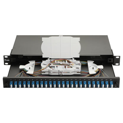 Equip LWL-Spleißkasten 24-Port LC-Duplex OS2 1U komplett sw