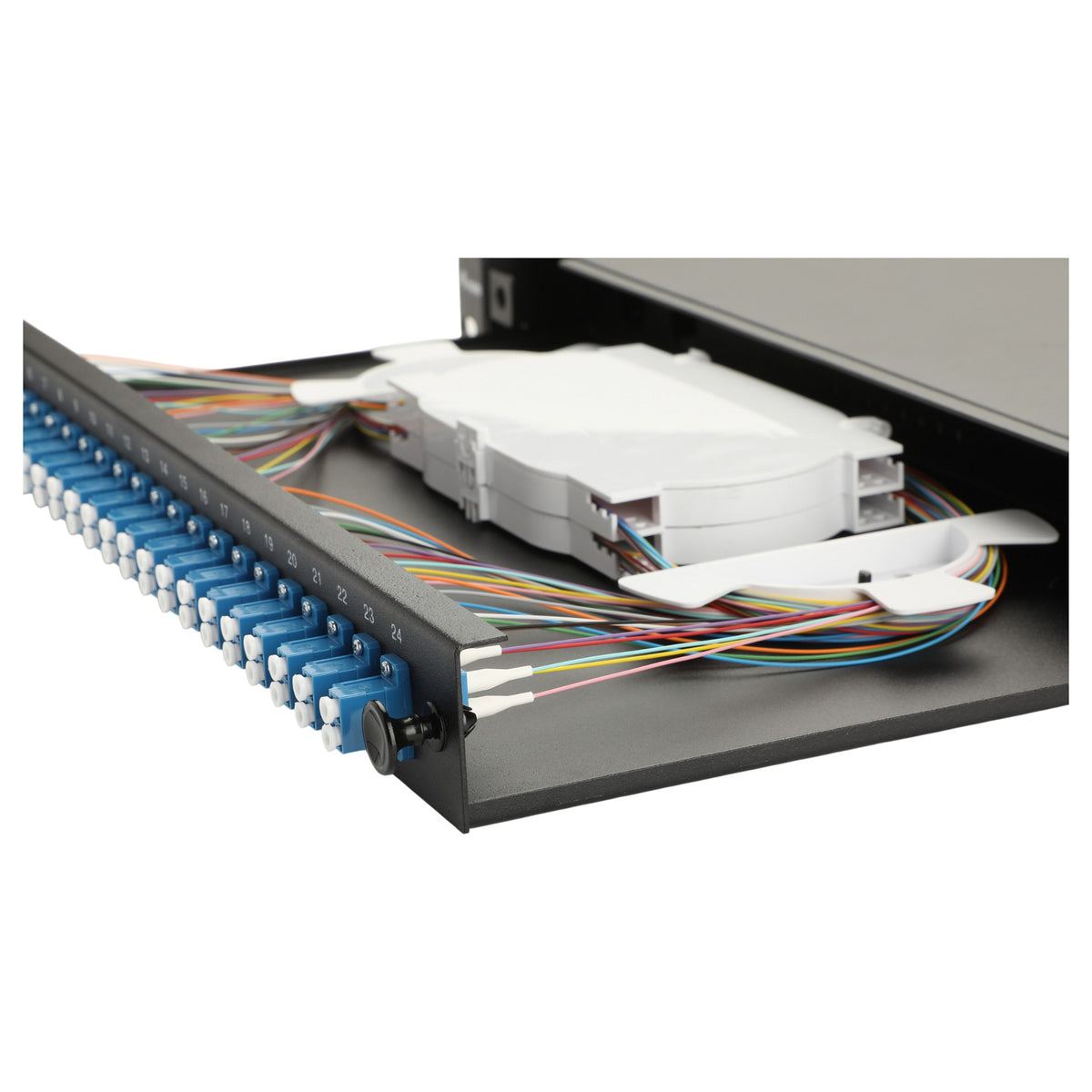 Equip LWL-Spleißkasten 24-Port LC-Duplex OS2 1U komplett sw