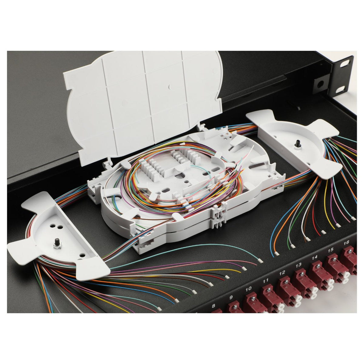 Equip LWL-Spleißkasten 24-Port LC-Duplex OM4 1U komplett sw