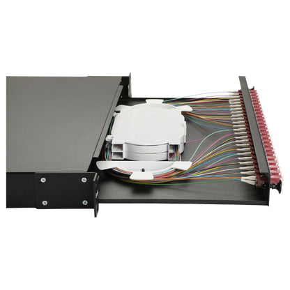 Equip LWL-Spleißkasten 24-Port LC-Duplex OM4 1U komplett sw
