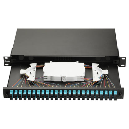 Equip LWL-Spleißkasten 24-Port SC-Duplex OM3 1U komplett sw
