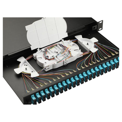 Equip LWL-Spleißkasten 24-Port SC-Duplex OM3 1U komplett sw