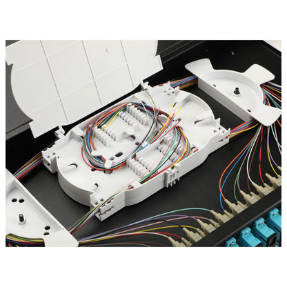 Equip LWL-Spleißkasten 24-Port SC-Duplex OM3 1U komplett sw