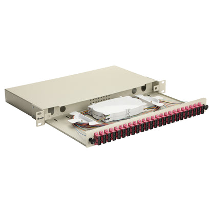 Equip LWL-Spleißkasten 24-Port SC-Duplex OM4 1U komplett gr