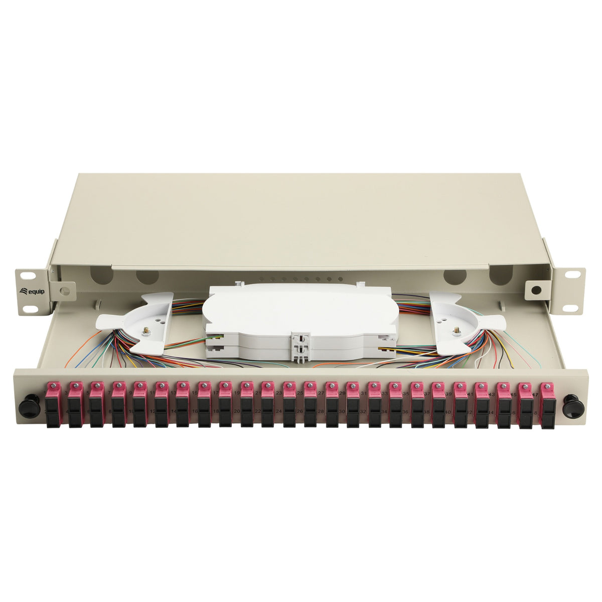 Equip LWL-Spleißkasten 24-Port SC-Duplex OM4 1U komplett gr