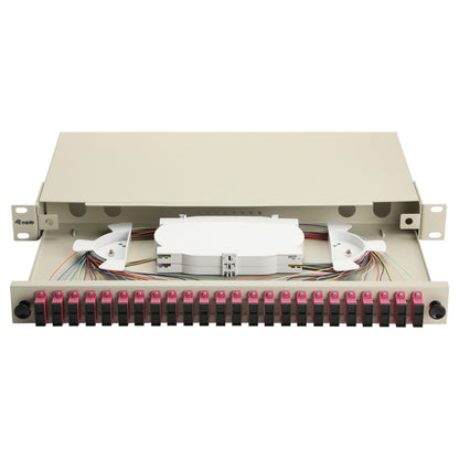 Equip LWL-Spleißkasten 24-Port SC-Duplex OM4 1U komplett gr