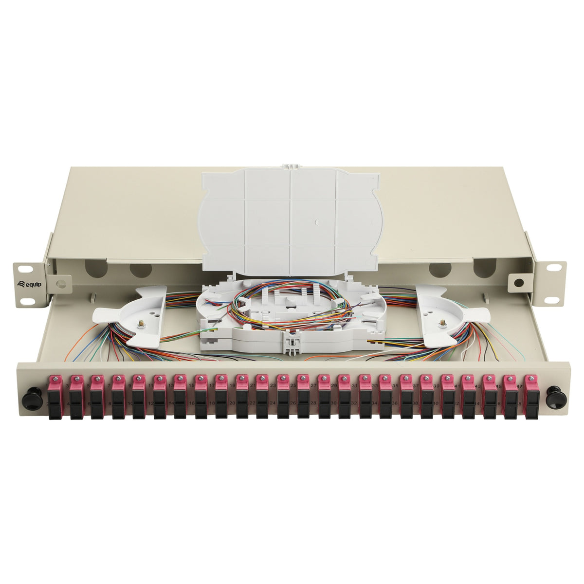 Equip LWL-Spleißkasten 24-Port SC-Duplex OM4 1U komplett gr