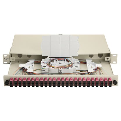 Equip LWL-Spleißkasten 24-Port SC-Duplex OM4 1U komplett gr