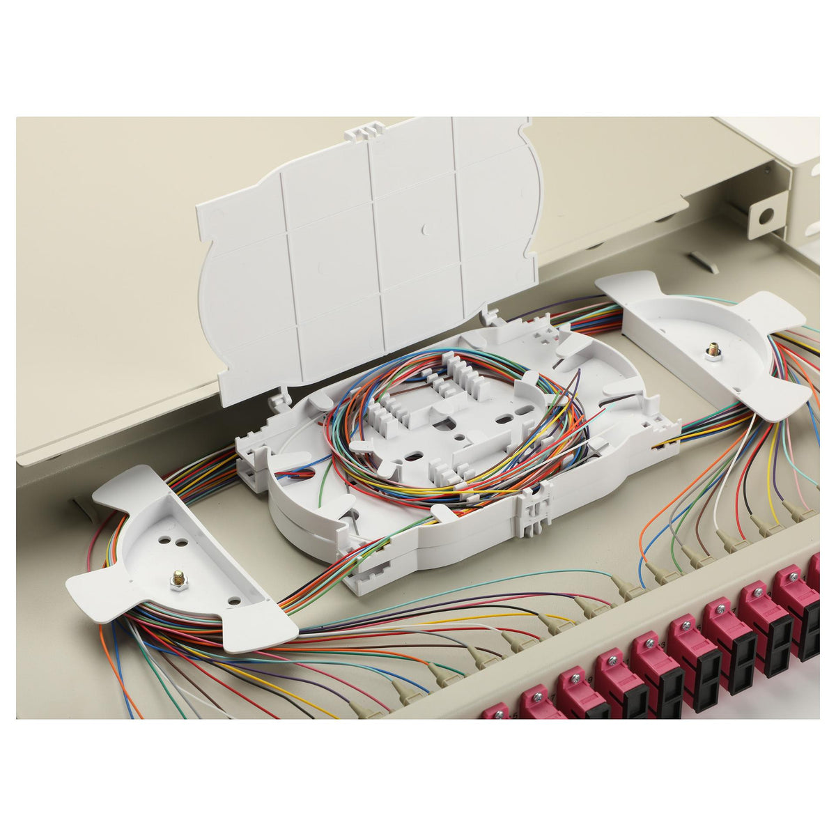 Equip LWL-Spleißkasten 24-Port SC-Duplex OM4 1U komplett gr