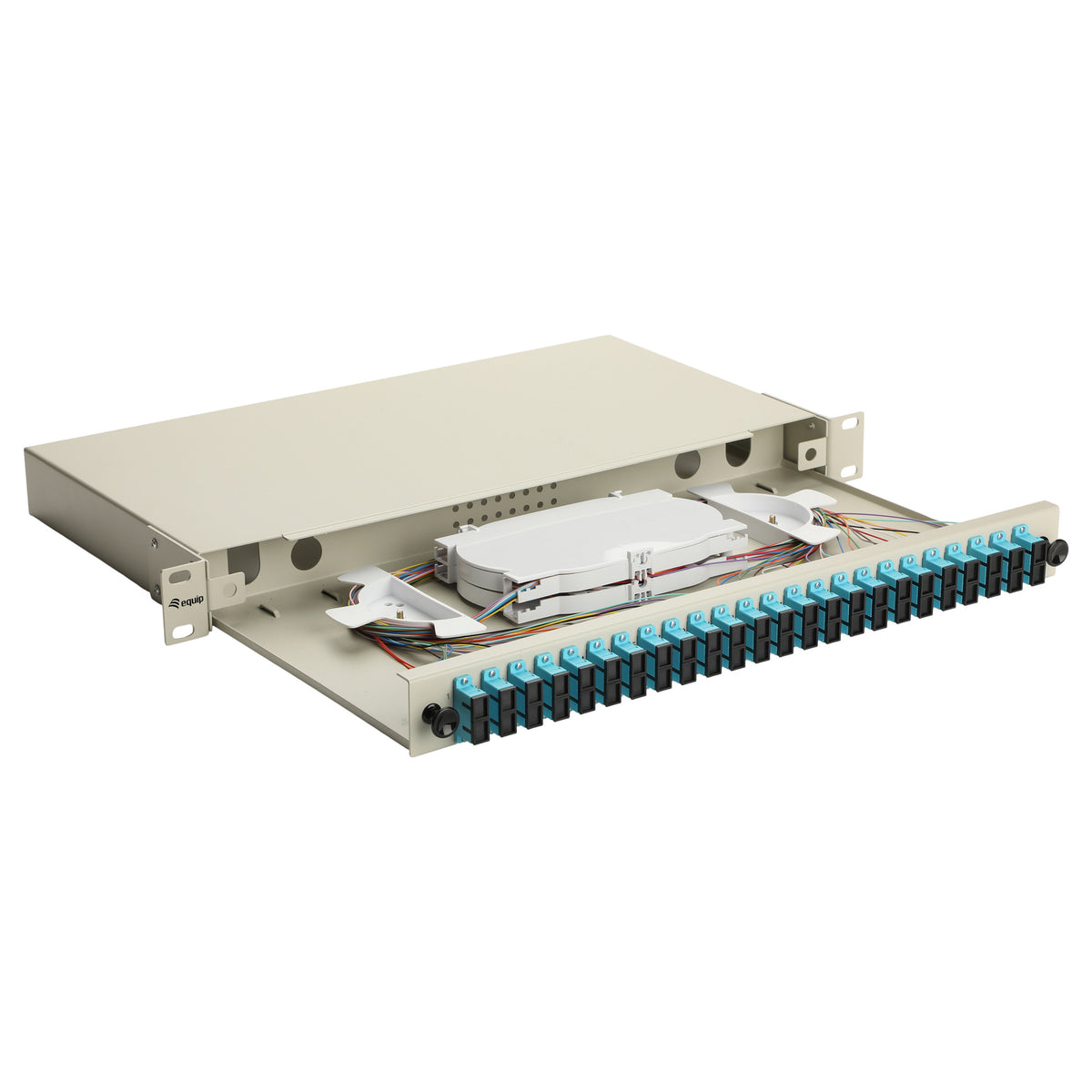 Equip LWL-Spleißkasten 24-Port SC-Duplex OM3 1U komplett gr