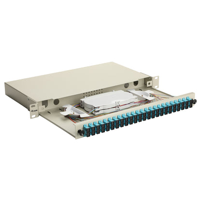 Equip LWL-Spleißkasten 24-Port SC-Duplex OM3 1U komplett gr