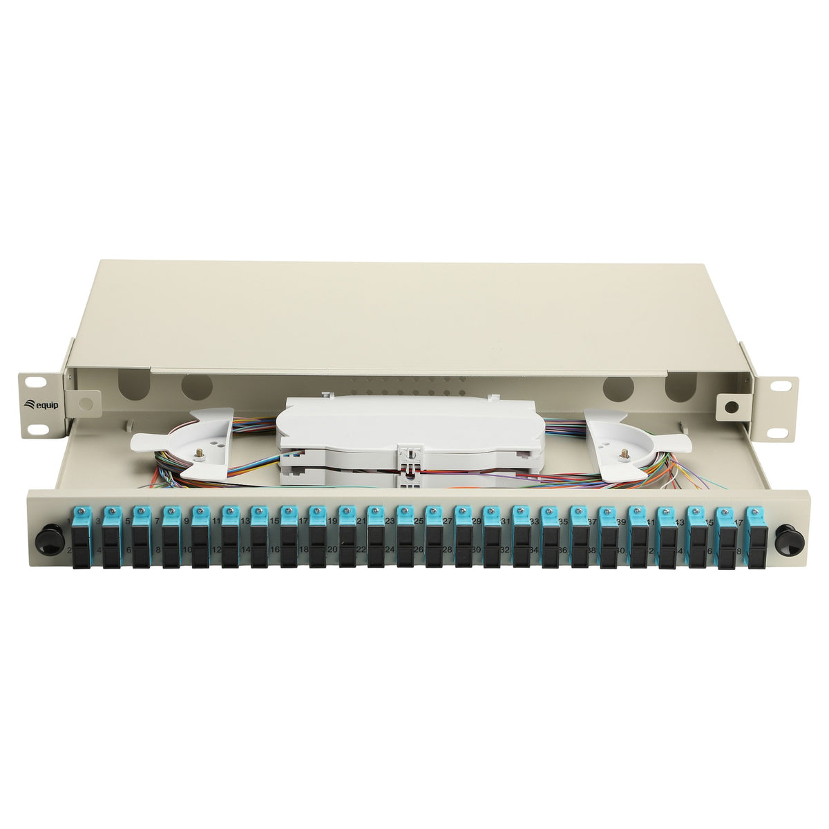Equip LWL-Spleißkasten 24-Port SC-Duplex OM3 1U komplett gr