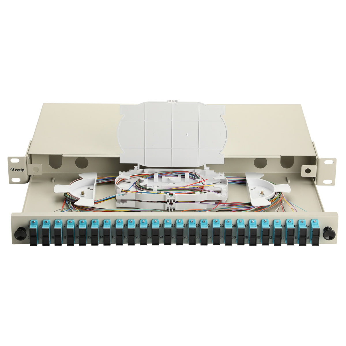 Equip LWL-Spleißkasten 24-Port SC-Duplex OM3 1U komplett gr
