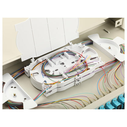 Equip LWL-Spleißkasten 24-Port SC-Duplex OM3 1U komplett gr