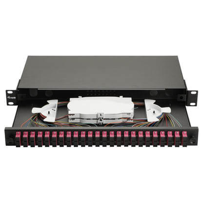 Equip LWL-Spleißkasten 24-Port SC-Duplex OM4 1U komplett sw