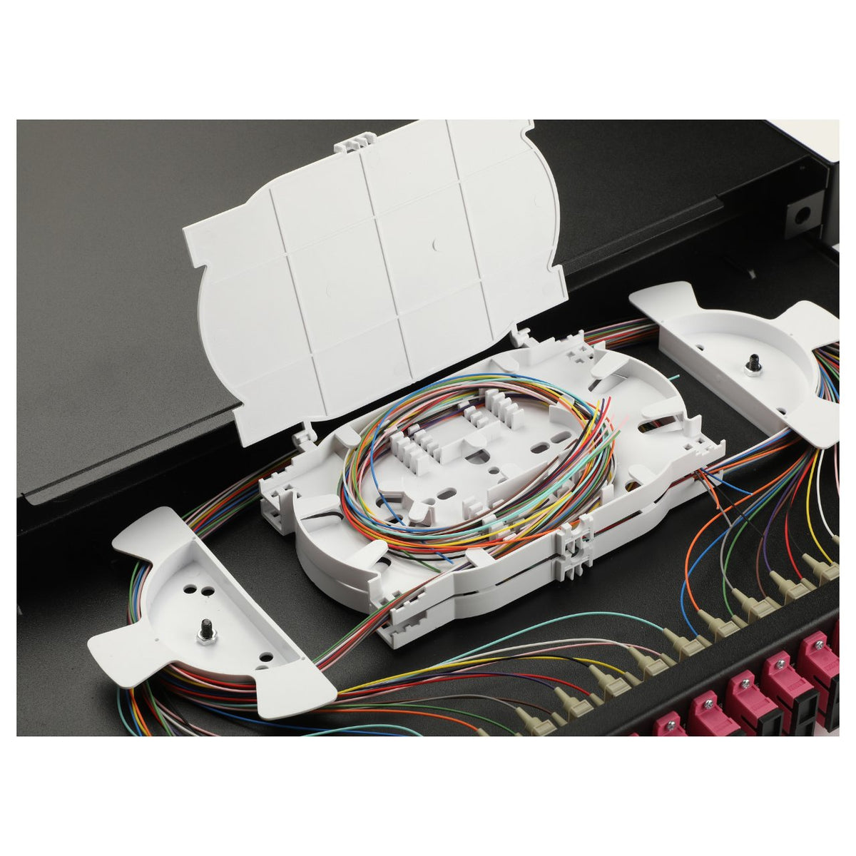 Equip LWL-Spleißkasten 24-Port SC-Duplex OM4 1U komplett sw