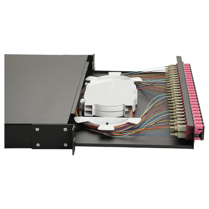 Equip LWL-Spleißkasten 24-Port SC-Duplex OM4 1U komplett sw