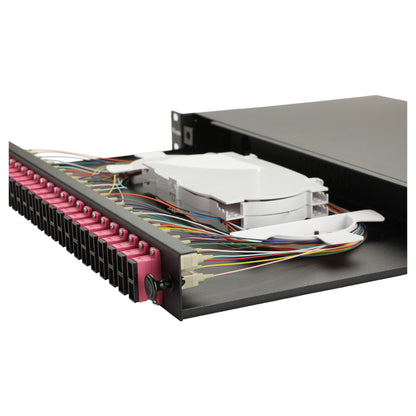 Equip LWL-Spleißkasten 24-Port SC-Duplex OM4 1U komplett sw