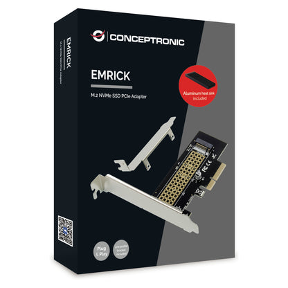 CONCEPTRONIC M.2 4xPCIe3.0 Card M.2 NVMe +Kühlkörper