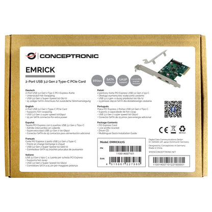 CONCEPTRONIC 4xPCIe2.0 Card 2xUSB-C3.2 Gen2 10Gbps