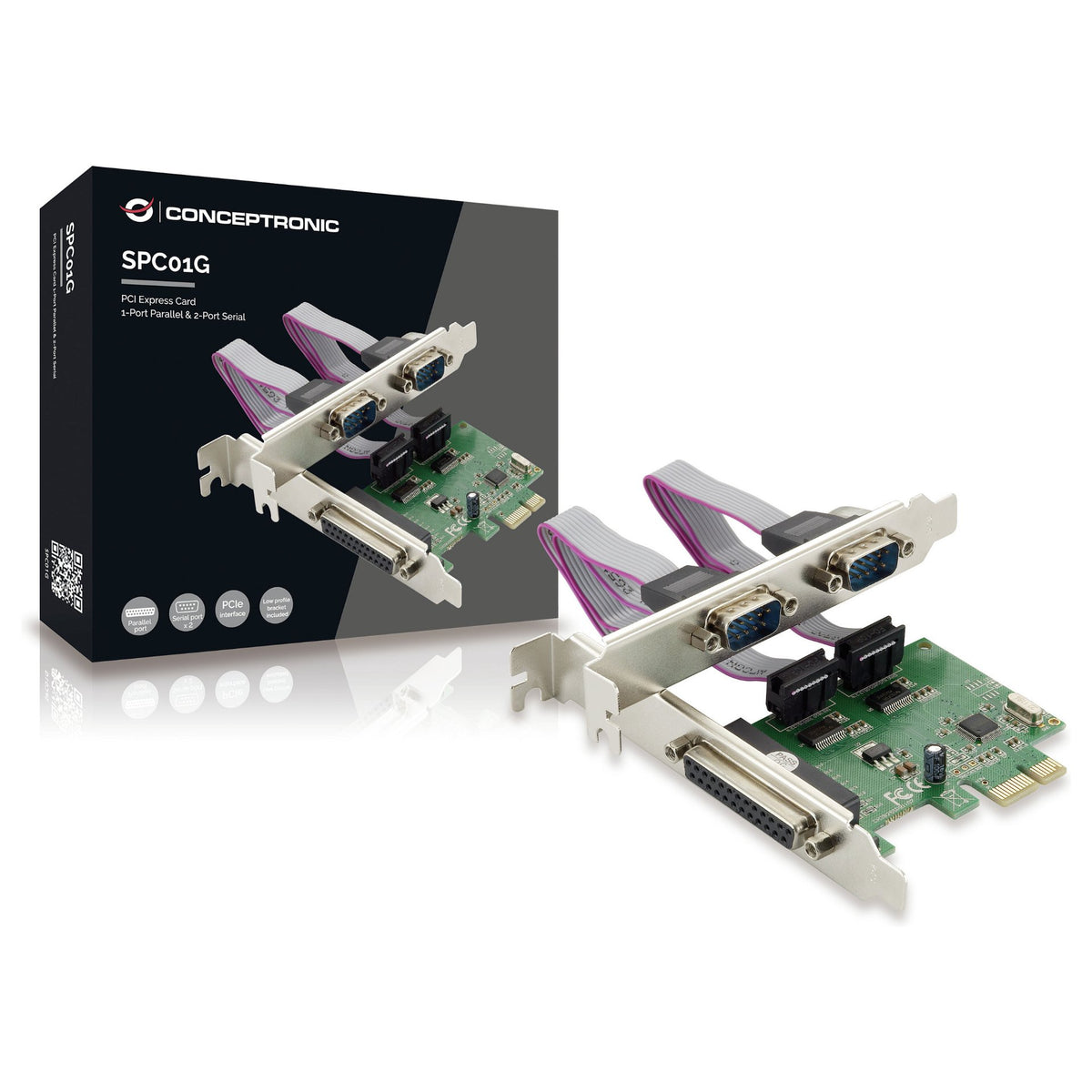CONCEPTRONIC PCIe1x Card 2xRS232-Seri./1xParal. 2.5Gbps