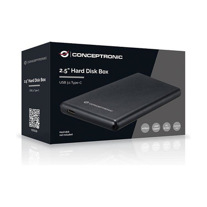 CONCEPTRONIC SSD Gehäuse 2.5"SATA HDD/SSD USB-C3.2 6Gbs sw