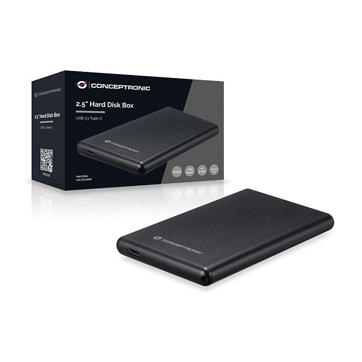 CONCEPTRONIC SSD Gehäuse 2.5"SATA HDD/SSD USB-C3.2 6Gbs sw