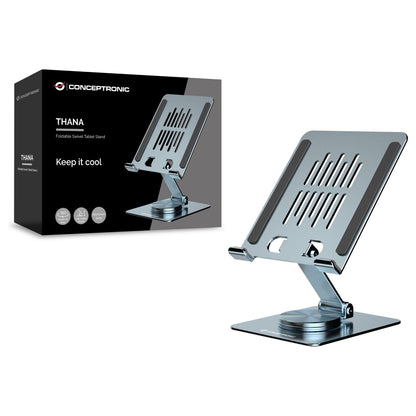 CONCEPTRONIC Tablet Halterung 360°/drehbar/höhenverst. grau