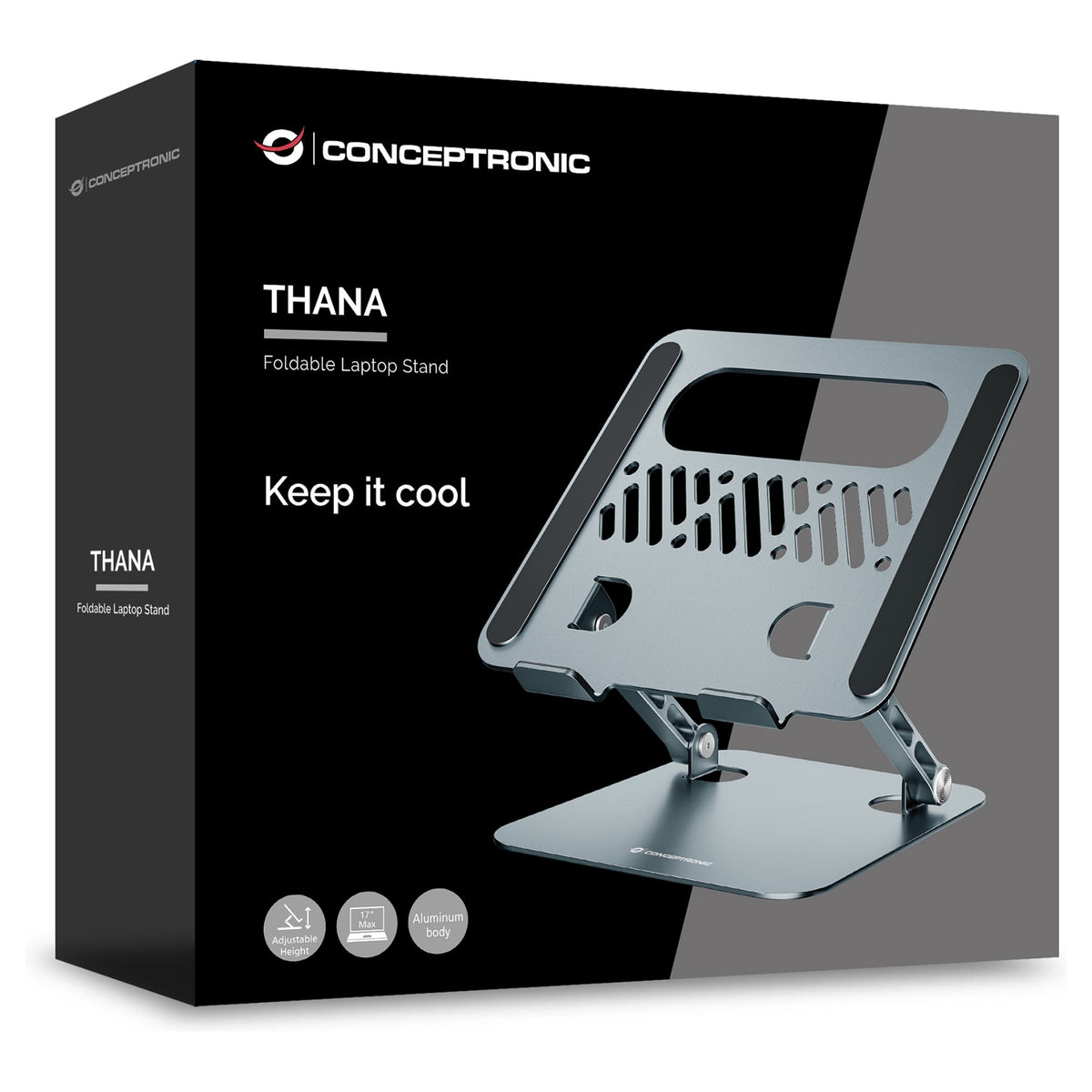 CONCEPTRONIC Laptop Halterung Faltbar/höhenverst./17" grau