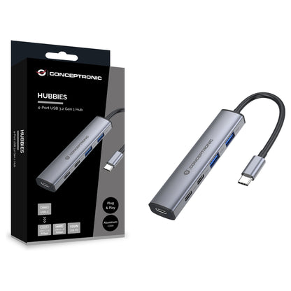 CONCEPTRONIC 4-1 Dock USB-C->2xUSB-C/2xUSB-A/100WPD gr