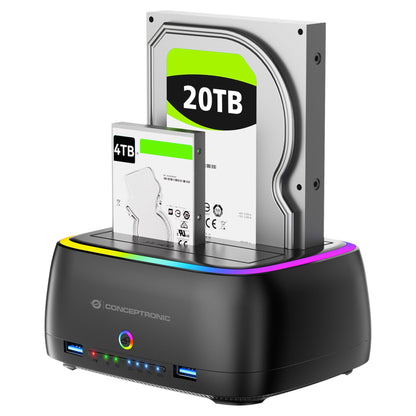 CONCEPTRONIC Festplattengehäuse 2.5/3.5"HDD/SSD 2xUSB-A sw