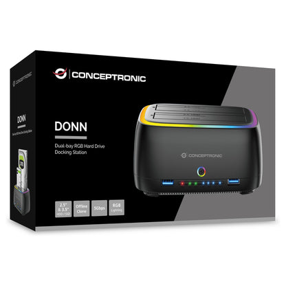 CONCEPTRONIC Festplattengehäuse 2.5/3.5"HDD/SSD 2xUSB-A sw