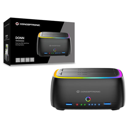 CONCEPTRONIC Festplattengehäuse 2.5/3.5"HDD/SSD 2xUSB-A sw