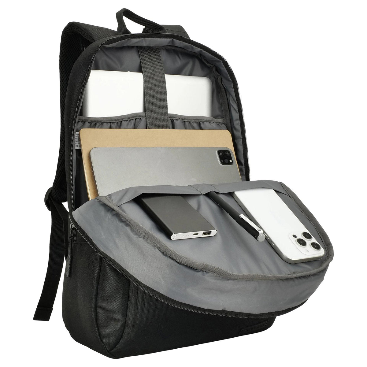 Notebook-Rucksack 15" Multi-Fächer-Design schw.