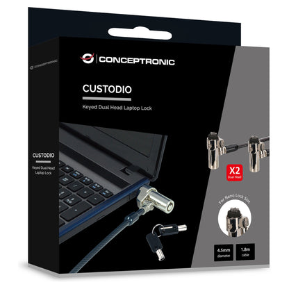 NBT Notebook Zahlenschloss Nano-Lock Dual 1.80m
