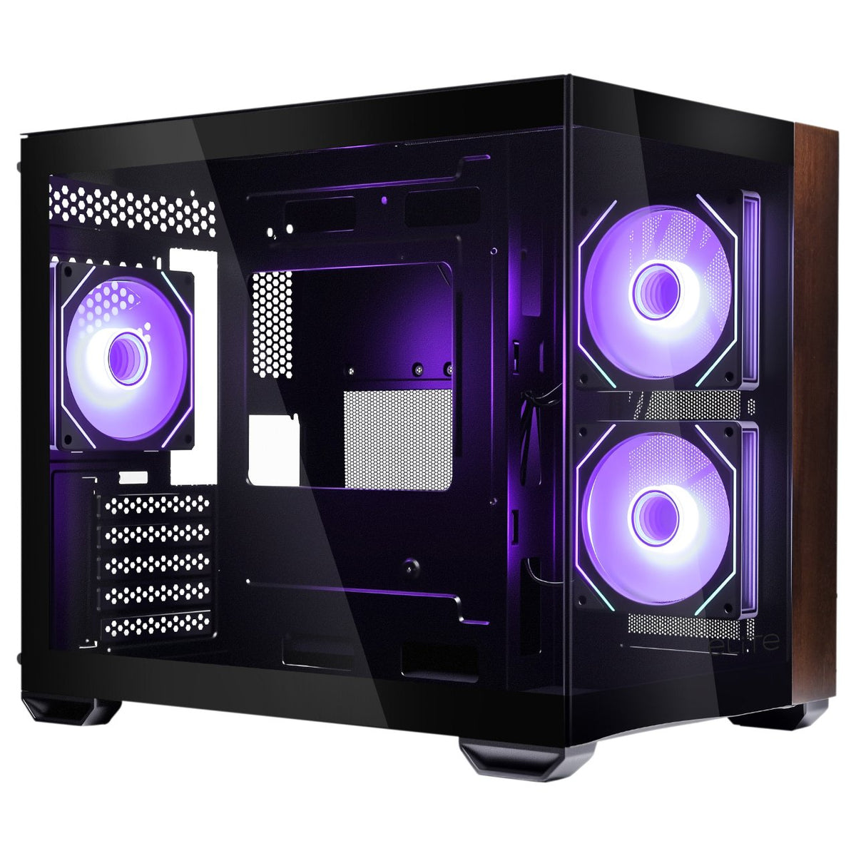 Cooler Master Elite 481 Wood - MT - micro ATX - Seitenteil mit Fenster (gehärtetes Glas)