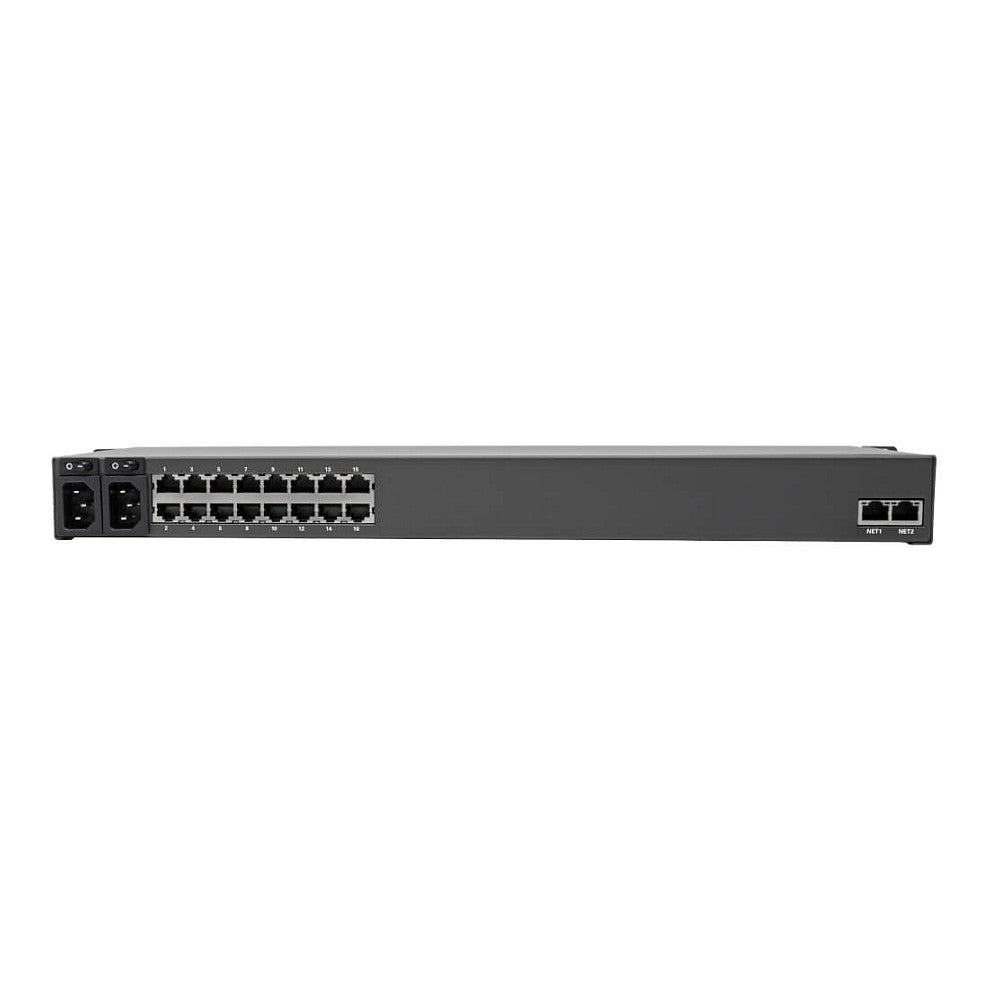 Eaton Tripp Lite Series 16-Port Serial Console Server, USB Ports (2) - Dual GbE NIC, 4 Gb Flash, Desktop/1U Rack, TA - 1GbE, RS-232 - 1U