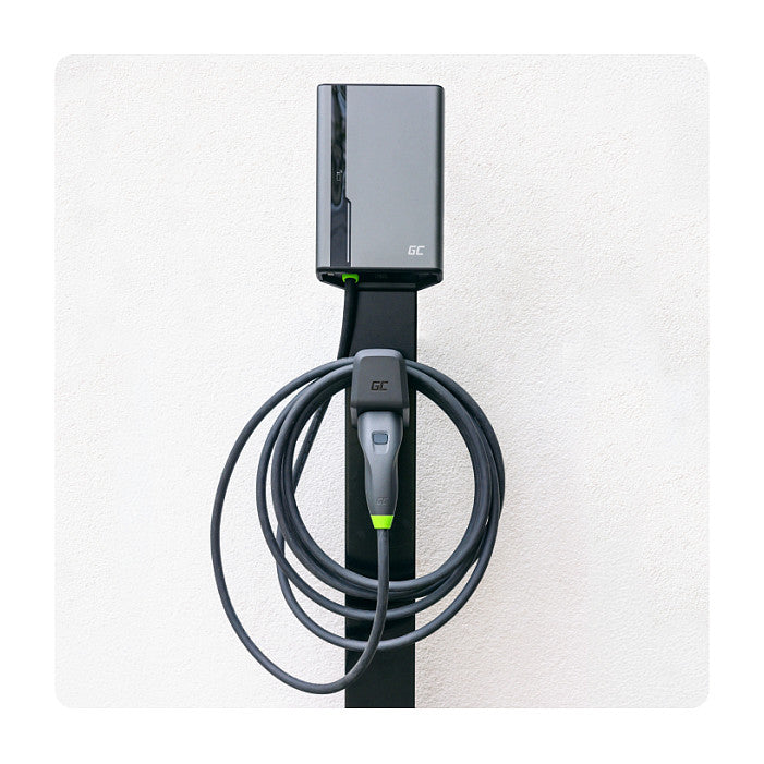 Green Cell EVGC021B2275 HabuDen Wallbox 22kW 32A 7.5m NFC Type 2 Cable Smart EV Charging Station with GC App Bluetooth WiFi