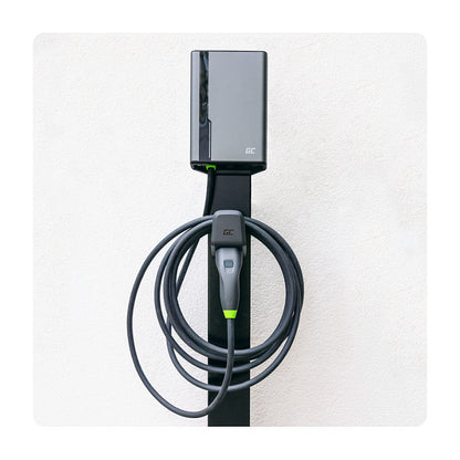 Green Cell EVGC021B2275 HabuDen Wallbox 22kW 32A 7.5m NFC Type 2 Cable Smart EV Charging Station with GC App Bluetooth WiFi