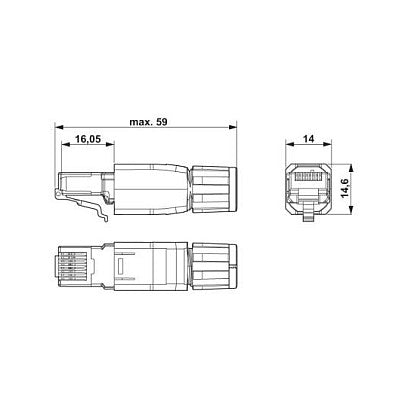 Phoenix 1656725 VS-08-RJ45-5-Q/IP20 RJ45-Steckverbinder
