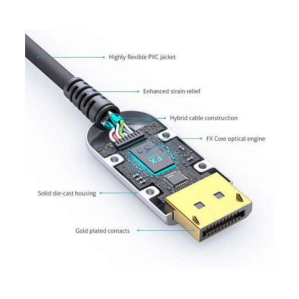 PureLink FX-I260-010 FiberX Serie - 8K DisplayPort 2.0 AOC Glasfaserkabel, 10 m