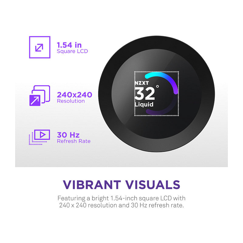 K NZXT KRAKEN Plus V2 240 RGB Display WaKü Black RL-KR240-B2
