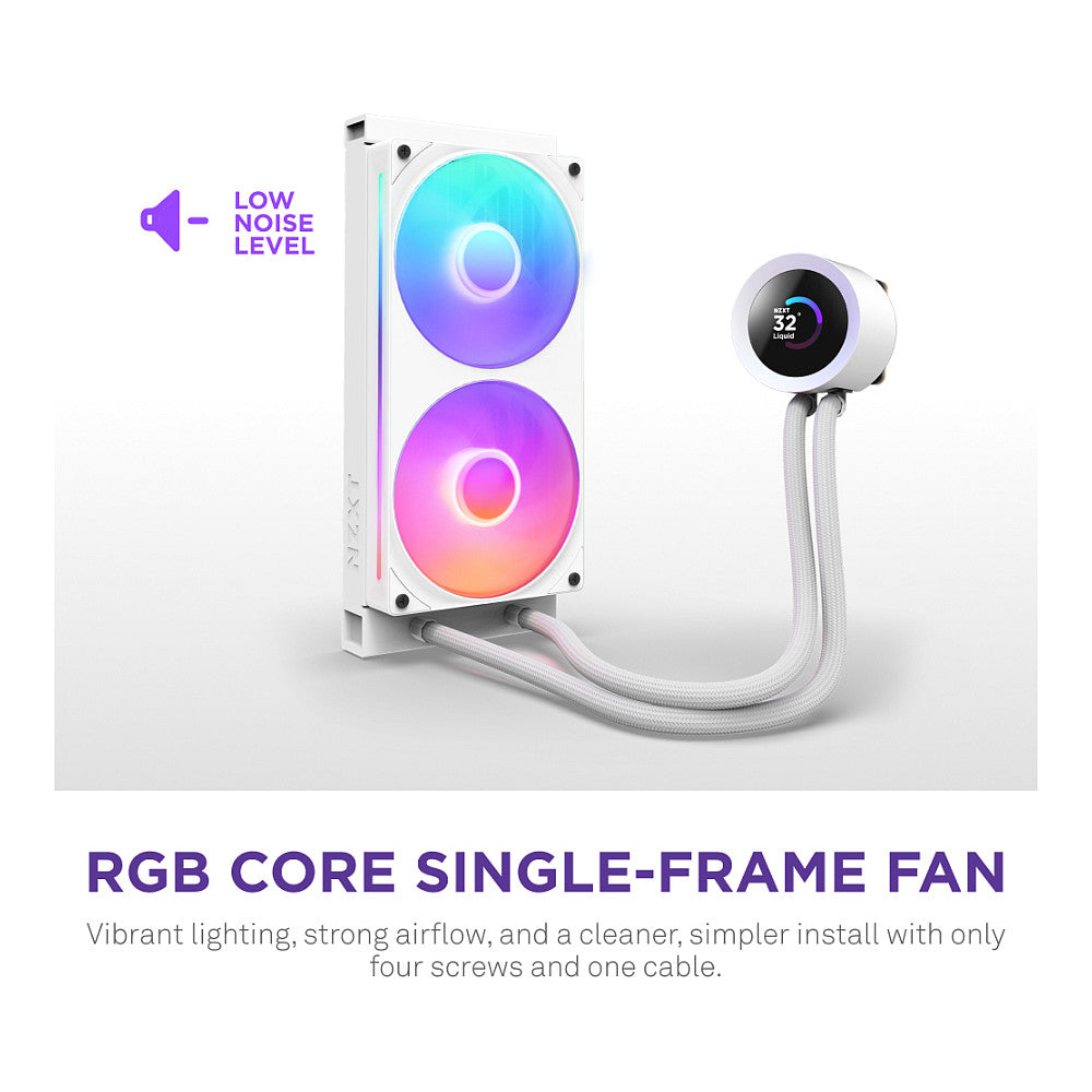 K NZXT KRAKEN Plus V2 240 RGB Display WaKü White RL-KR240-W2
