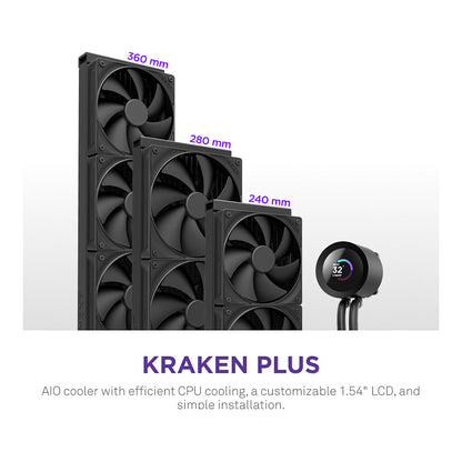 K NZXT KRAKEN Plus V2 360 Display WaKü Black RL-KN360-B2