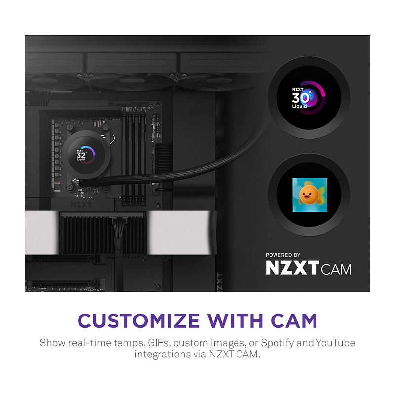 K NZXT KRAKEN Plus V2 360 Display WaKü Black RL-KN360-B2