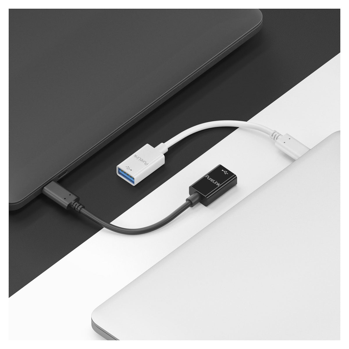 PureLink USB-C auf USB-A Adapter - USB 3.1 Gen 1 - iSerie - schwarz - 0,10m