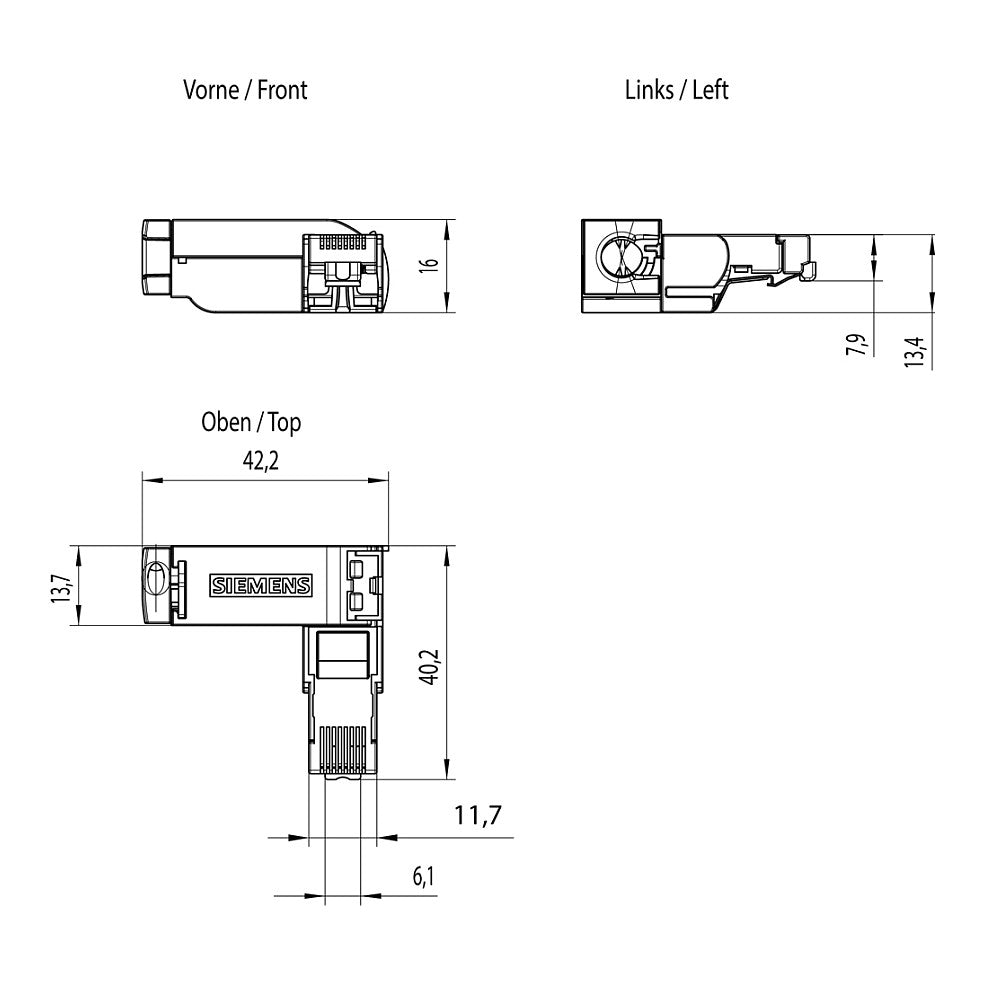 SIEM 6GK1901-1BB20-2AA0 Stecker-/PROFINET 90° RJ45